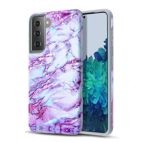 MyBatÂ Pro - Fuse Series Phone CaseÂ - Protective Smartphone CaseÂ -Â Case with Magnet for Samsung Galaxy S21 Plus - Purple Marble