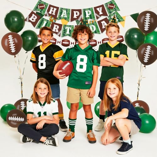 Football Birthday Party Decorations Includes Plates, Napkins, Cups, Banner, Balloons, Touchdown Tablecloth for Football Birthday & Tailgate Party Decorations, Serves 24 - Image 6
