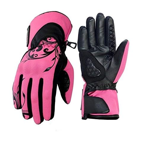 LADIES THERMAL WATERPROOF REAL LEATHER HARD KNUCKLE SOFTSHELL MOTORBIKE GLOVES (S) Cover