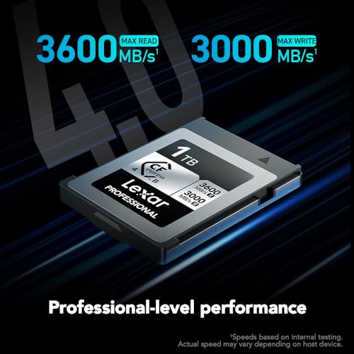 Image of Lexar 1TB Professional CFexpress Type B Silver 4.0 Memory Card, for Photographers, Videographers, Up to 3600 /3000 MB /s, 8K Video (LCXEXS4001T-RNENG)