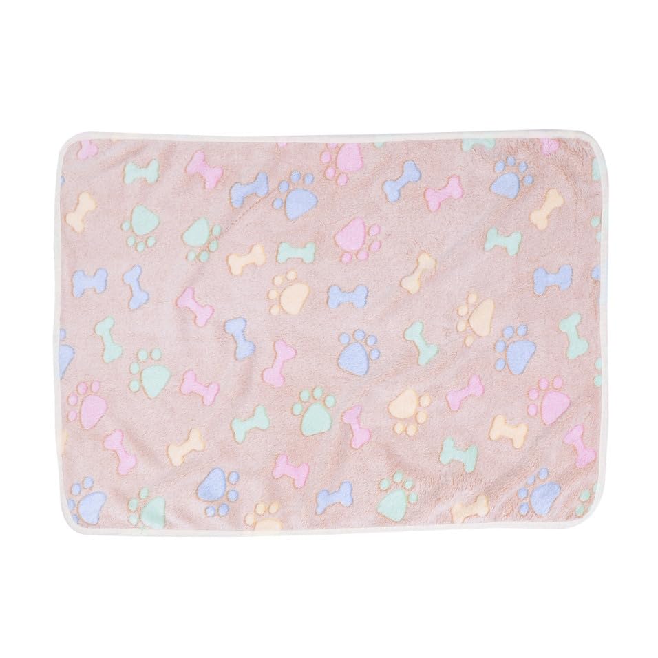 BETOOKY Alfombra Estampado de Huesos de Terciopelo Coral para Color Marrón, Ligera y Fácil de Transportar para Perros Hogar