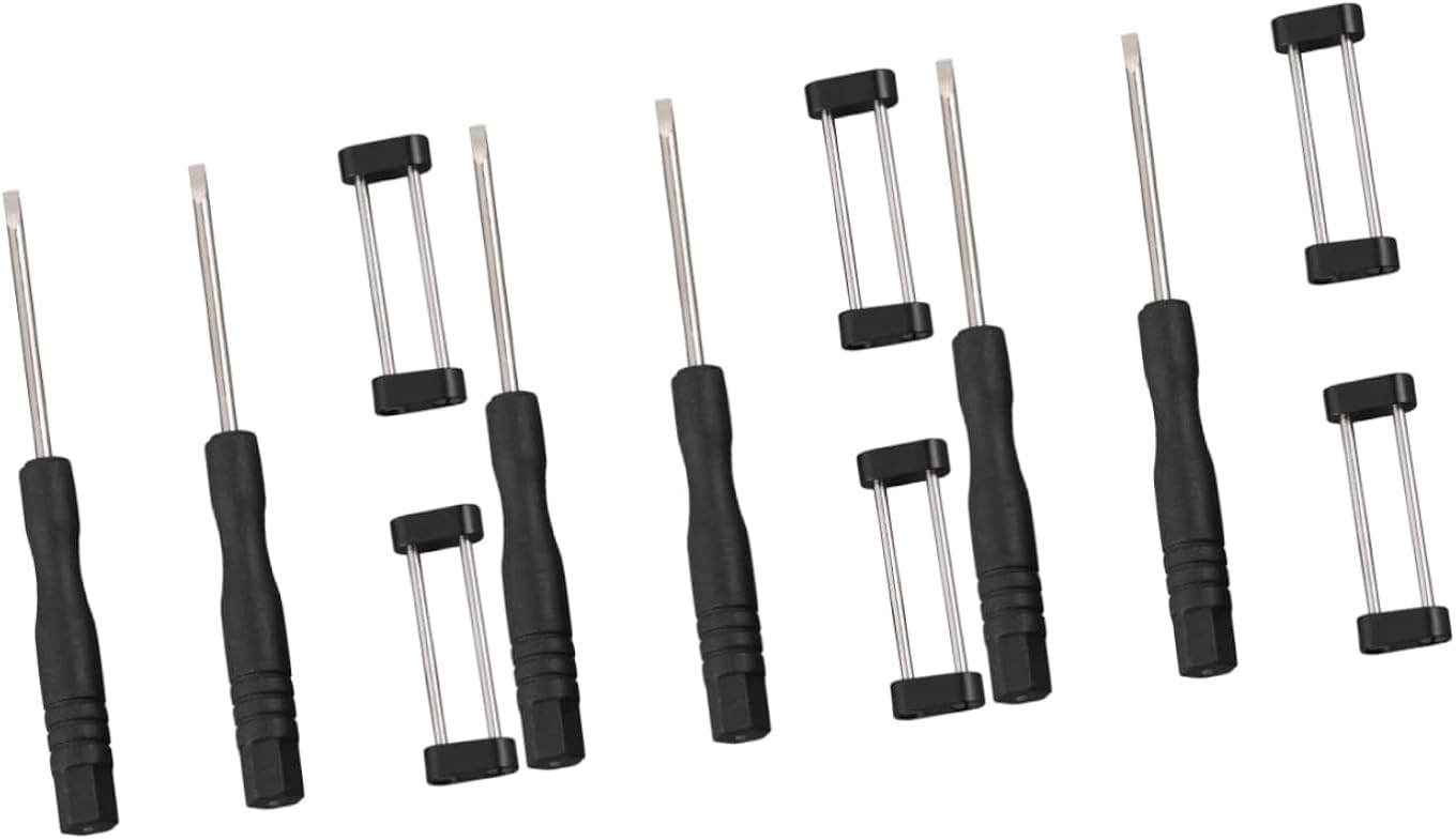 Mikikit 2 Juegos De Piezas De Varilla Terminales Compatibles Accesorio De Conexión Correa Adaptador De Banda De Anillo Conector De Herramienta Plateado Incluye Destornillador