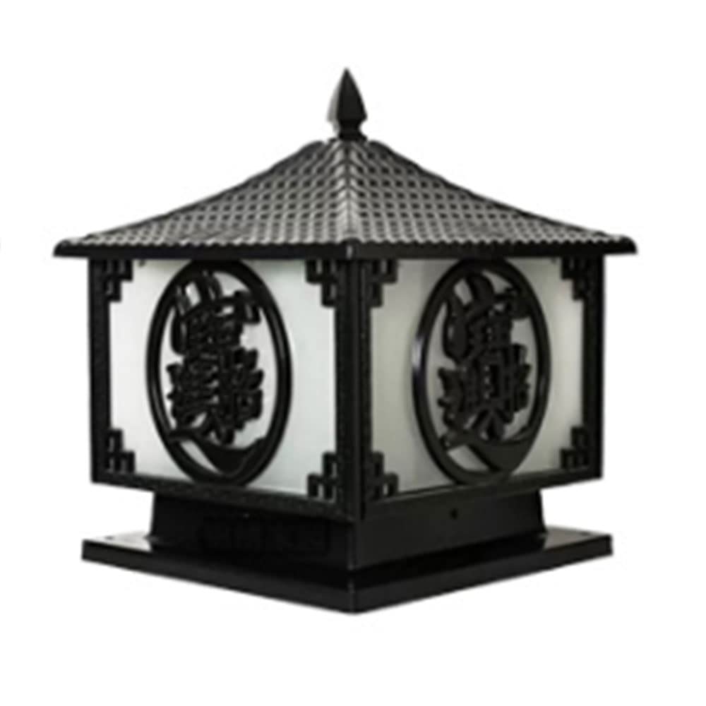 Lampa słupkowa na podwórko, wodoodporna lampa kolumnowa do bramy ogrodzeniowej, przewodowa latarnia na taras ogrodowy, oprawa oświetleniowa do werandy w stylu chińskim, kreatywna lampa filarowa retro