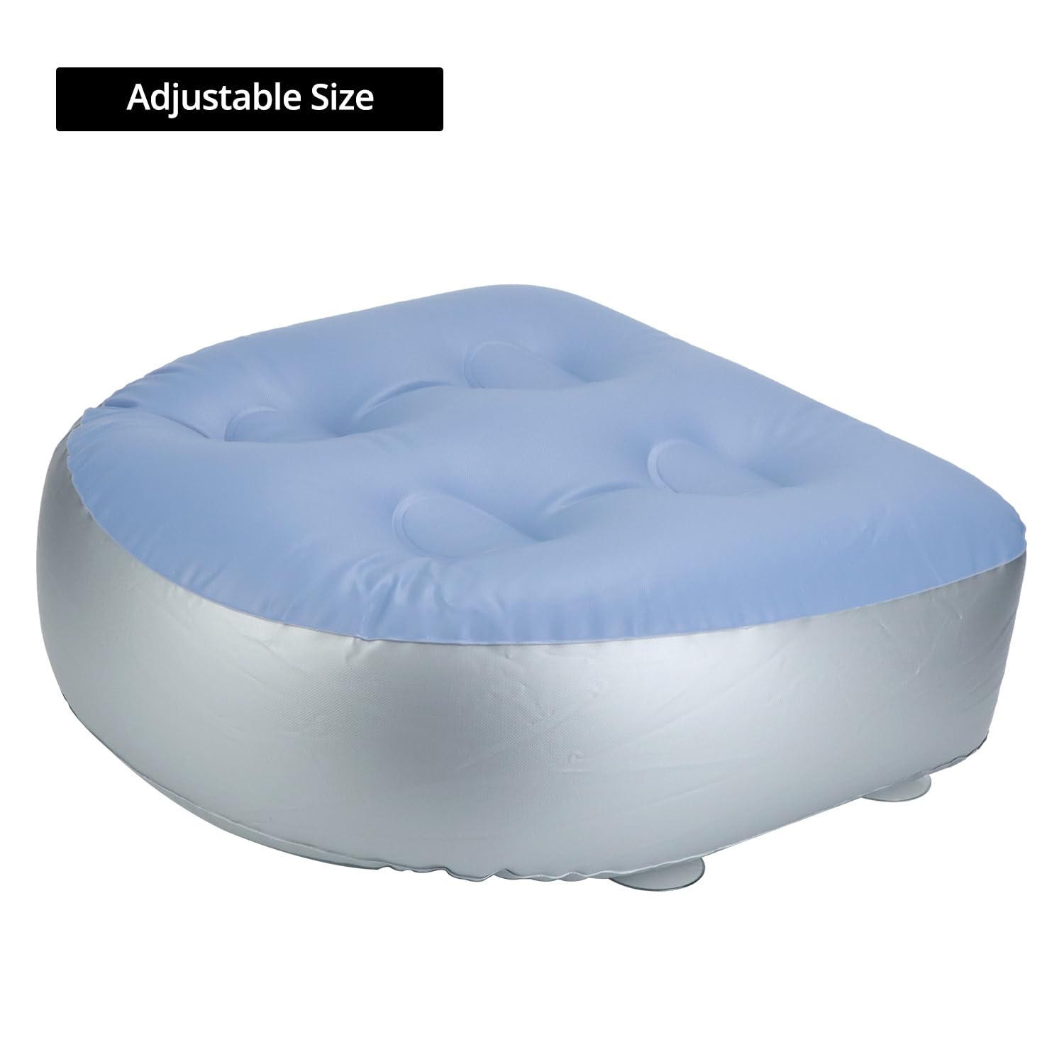 QWORK® 2 Piezas Cojín de Asiento Inflables, Cojines de Asiento de Bañera, Cojín de Piscina Inflable con 4 Ventosas