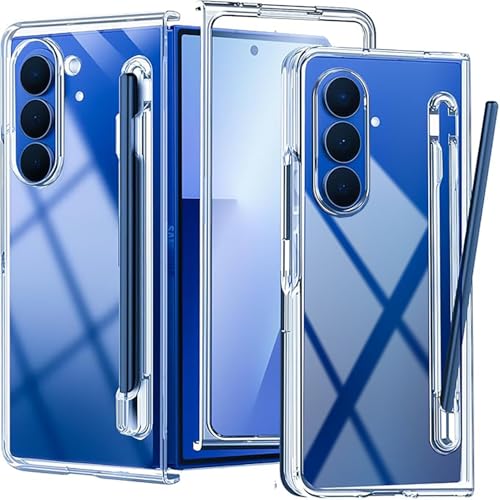 for Samsung Galaxy Z Fold 7 Case Clear，for S pen&S Pen Holder Slot，with screen protector,[Anti-yellowing]Military-grade shockproof,slim fit,Ultra-durable for galaxy fold z 7 cover,Transparent
