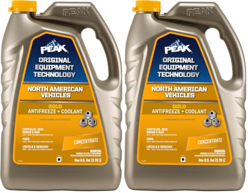 Image of PEAK OET Extended Life Gold Concentrate Antifreeze /Coolant for North American Vehicles, 1 Gal. (Pack of 2)
