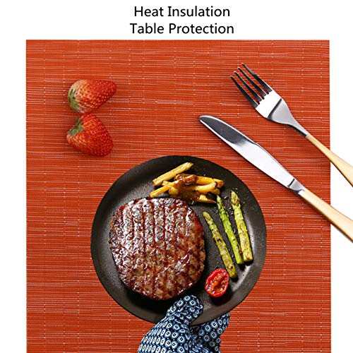 Myir Jun PVCCD14 Place Mats, Table Mats Set Of 8 Indoor Placemats Washable Non-Slip Heatproof Woven Placemats thumb #2