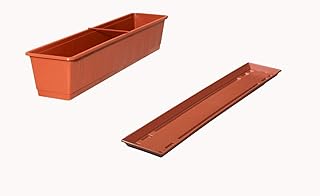Fuchs seit 1895 Balkonkasten Standard mit passendem Untersetzer, Farben:Terracotta, Länge:100 cm