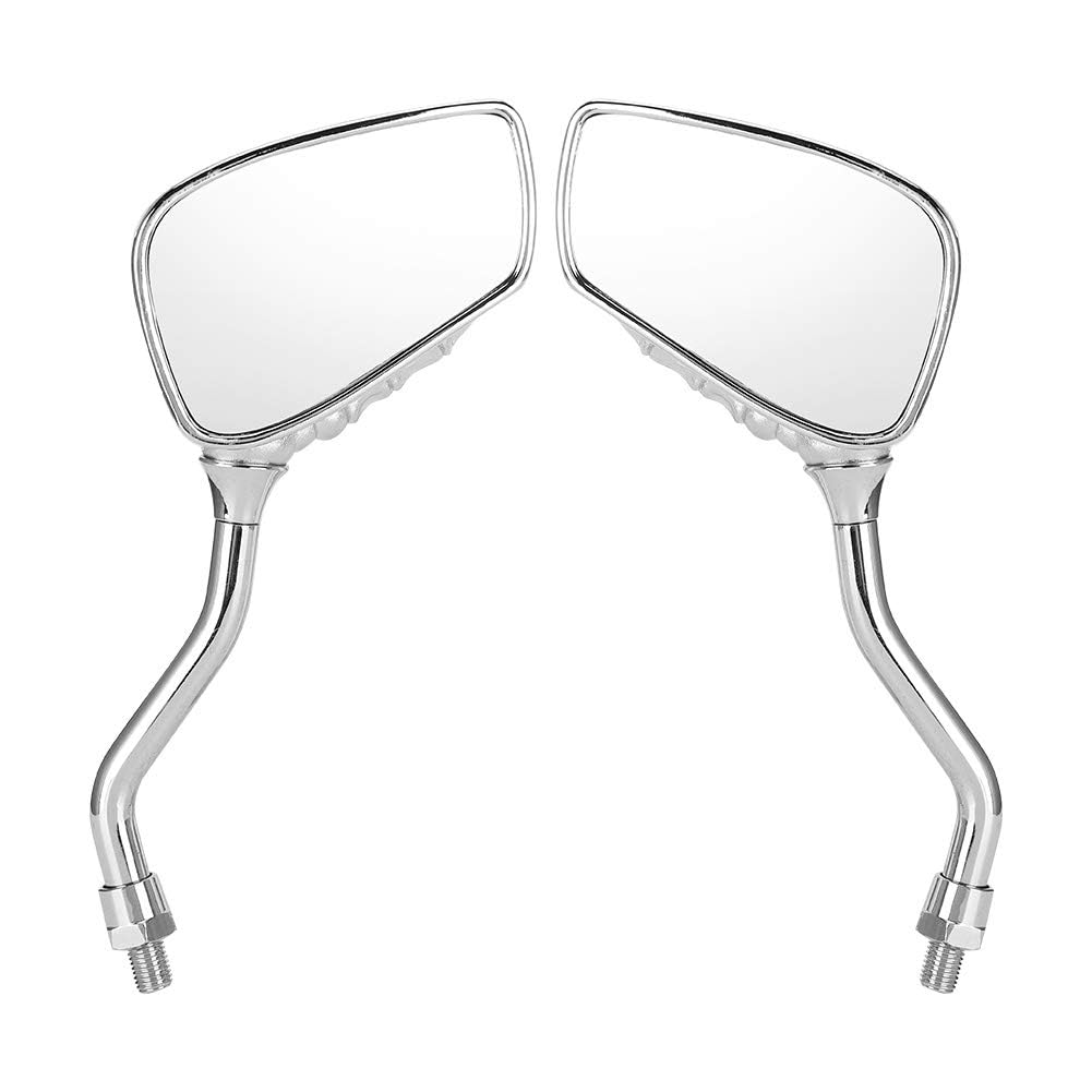 Specchietti retrovisori, 2 pezzi, filettatura 8 mm, 10 mm, cromati, universali, HD, moto, scheletro, manubrio manuale, riflettore per bicicletta, ATV, scooter, e-bike