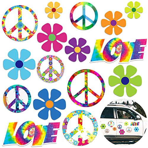 Imanes flor hippie 16 piezas para decoración
