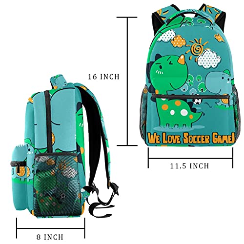 Sac à dos jaune dinosaure nuage multicolore doté de compartiments multiples - 2