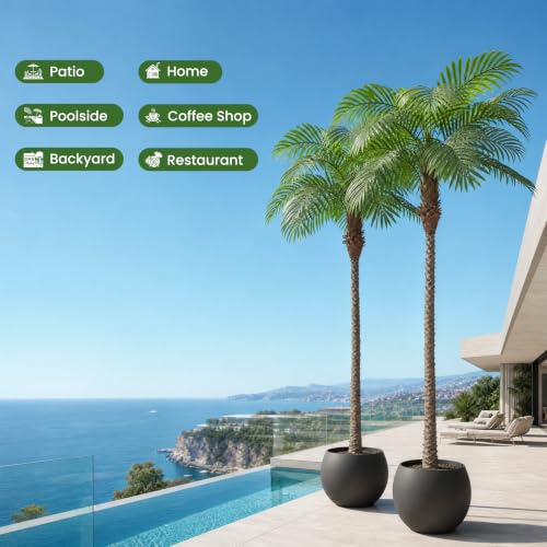 Image of Artificial Palm Trees for Outdoors,8.5ft Tall Fake Plant for Indoor /Outdoor