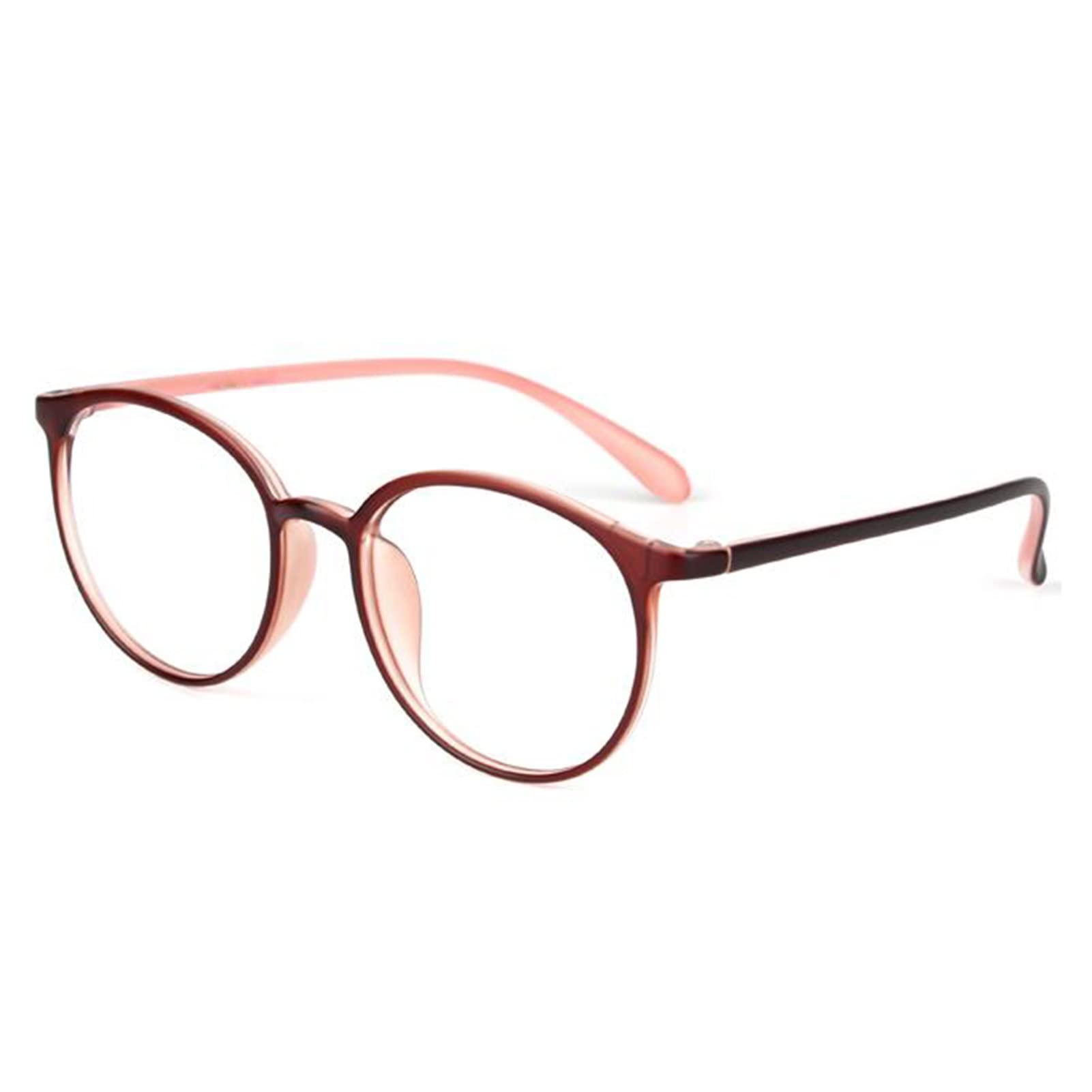 Okulary do Czytania Anti Blue Light, Modna Dkrągłe Ramka Kobiet, Ultra Lekkie Okulary (Color : Pink, Size : 3.5)