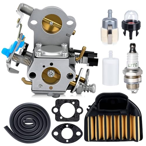 455 Rancher Carburetor for Husqvarna 455 Rancher Parts 460 455E 461 Rancher Gas Chainsaw Replaces WTA-29 with 537255701 Air Filter Spark Plug Fuel Line All In One Kit