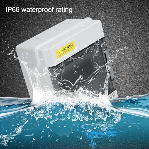 Image of POWER SHPN-6 Electrical Distribution Box | 6 Way Waterproof MCB Box | IP65 Enclosure for Circuit Breakers, Industrial & Home Use (190x160x100mm)
