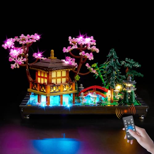 BrickSoul LED RC Light Up Kit Compatible with Lego Tranquil Garden 10315 Building Set, Upgrade RC Adjustable Lighting Mode Lighting Accessories for Japanese Zen Garden, Not Included 10315 Model
