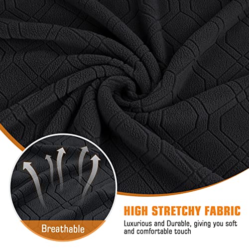 Image of VANSOFY Oversized Recliner Chair Cover, 4-Pieces Stretch Recliner Covers for Recliner Chair Soft Reclining Chair Slipcover Jacquard Pattern Furniture Protector for Dogs Cats(Black)