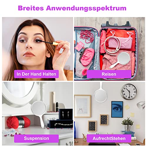 Hi.fancy Mirror Handheld 1X & 3X Hand Mirror With Handle Double Sided Handheld Mirror Makeup Mirror Magnifying (11 * 20 Cm) #TOP6