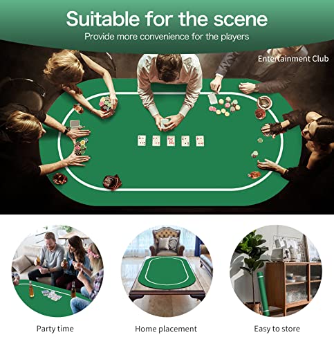 Cifupy Poker Mat - 71X35In/47X24/94X47 In Poker Top Mat, Portable Rubber Foam Poker Table Top, Players Game Layout Mat With Carrying Bag Foam Poker Table Top For Poker Games,Casino,Blackjack #TOP5