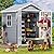 DWVO 6x4.4 FT Resin Storage Shed with Fence-Style and Side Windows, Lockable Door, and Vents for Garden, Backyard, Patio, Lawn, Gray