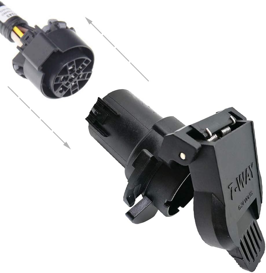 Replacement USCAR Trailer 7 Way Connector and 7 to 4 Pin 5 Pin Flat Adapyter Bundle