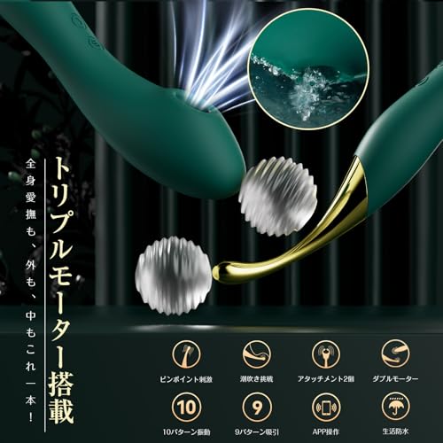 【TINA・バイブの女王Ⅱ】APP制御 潮吹き バイブ 女性用 6IN1 吸うやつ クリ責め【トリプルモーター搭載×振動×吸引×一点集中式】【挿入しながらGスポット吸引】 ピンポイント Gスポット責め 中イキ バキューム 電マ 強力 静音 防水 ローター アタッチメント×2 人気 大人のおもちゃ 初心者 アダルトグッズ 女性 - 画像3