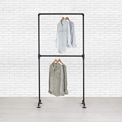 Industrial pipe double row clothing rack by william rob…