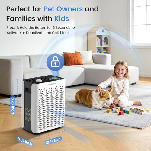 Image of Air Purifiers for Home Bedroom Large Room, Jafanda HEPA Air Purifier with Washable Pre-Filter, AHAM VERIFIED, Air Cleaner with Smart Auto-Mode PM2.5 Display for Pets, Smoke, Dust Pollen
