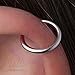 925 Sterling Silver Cartilage Earring - 18 Gauge Silver Earring with 8mm Piercing Hoop - Handmade Sterling Silver Cartilage Earring Hoop for Women
