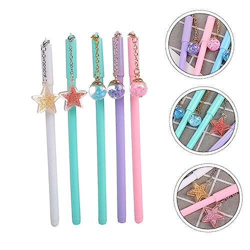 Set de 5 bolígrafos kawaii de plástico con tinta marrón miniatura 6