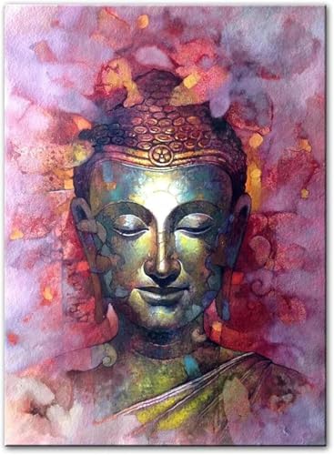 Peinture de Bouddha abstraite colorée pour habiller un grand mur vide et illuminer votre salon