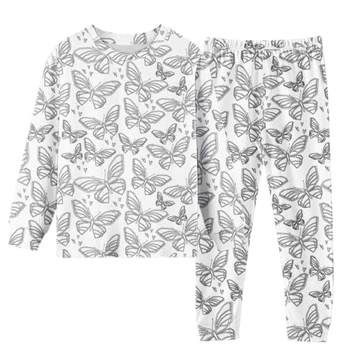 Coloring 𝐏ajamas Set for Kids Boys Girls Hand Printed Long Sleeve Shirts Funny 𝗦leepwear Elastic Waist Pants Set