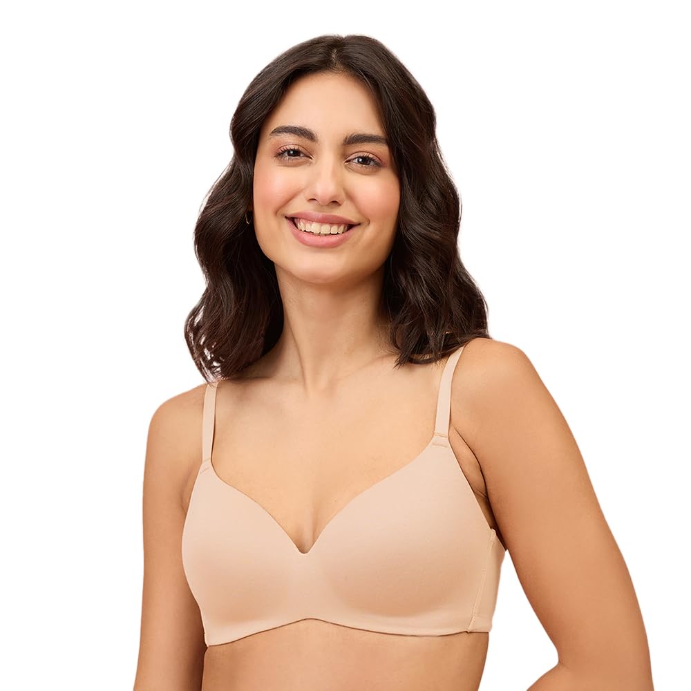 nykd (NYB013 Ultra Soft Modal Fabric Lightly Padded & Non Wired Tshirt Bra for Women | Seamless Neckline with Comfortable, Soft & Non Slip Shoulder Strap - Nude-picture-31