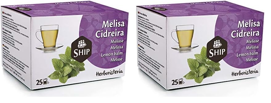 Ship - Infusión de Melisa - Caja de 25 Unidades - Efecto Relajante, Ayuda a Reducir el Estrés y el Insomnio y Alivia las Molestias Menstruales - Protege tu Sistema Digestivo - Infusiones y Tés