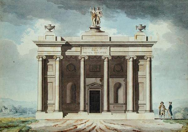 Toile élévation théâtre privé pour créer une ambiance cabinet de curiosités dans un bureau