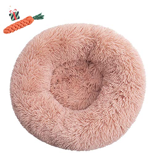 Panier rond chien et chat Chickw1 rose matelas lavable 90cm