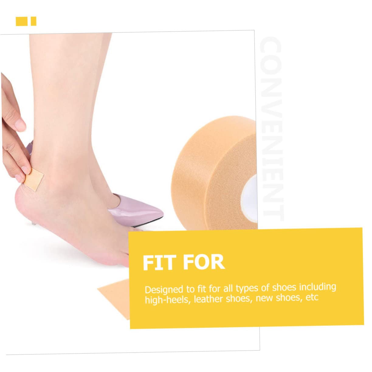 KOMBIUDA 24rollos Parches Para Talones y Dedos Preventivos De Ampollas De Protección Para Pies Parches De Gel Impermeables y Transpirables Para Uso Diario y Actividades Al Aire