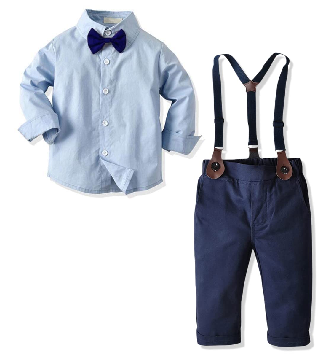 SANGTREE Baby Boy Gentleman Long Sleeves Suit Sets with Pocket, 3 Months - 14 Years