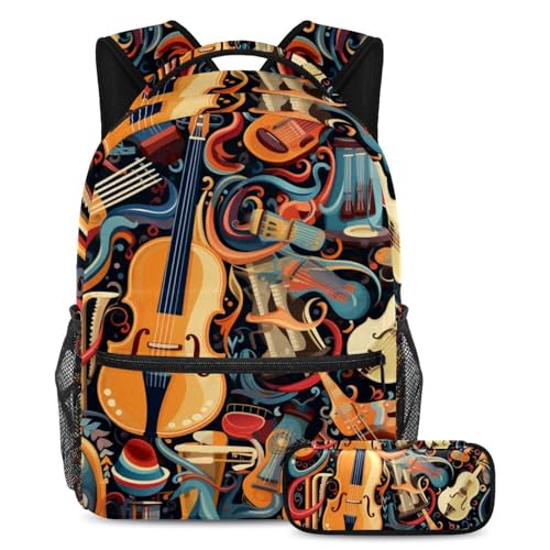 Sac à dos guitare colorée idéal pour aller à l'école et au collège