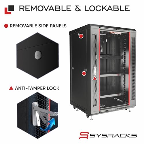 Image of 15U Wall Mount Server Rack Cabinet, 19 inch Locking Network Rack, 24 inch Deep, Glass Door, with Fan, PDU and Shelf