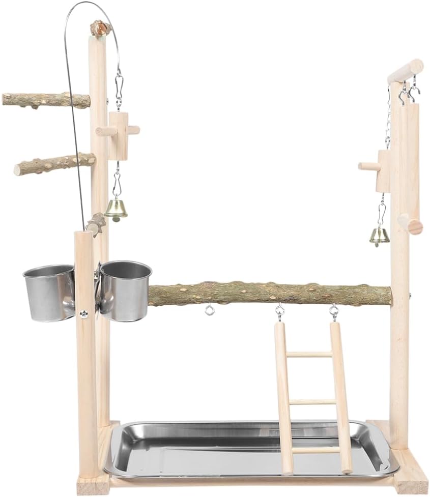 HANABASS Parrot Playground Stand Chewing Toys Interactive Bird Perch for Physical for Home for Cockatiels and Parakeets