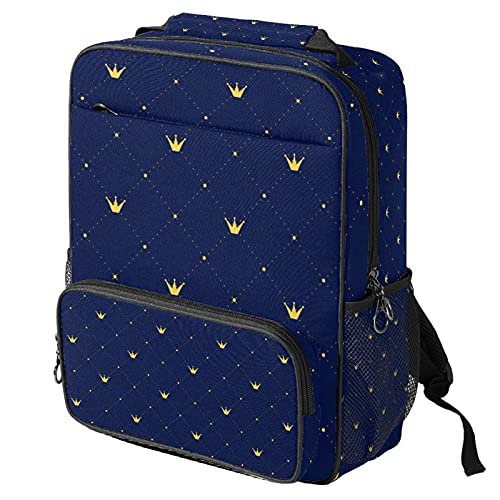 Sac a dos decontracte au motif de couronne vintage a carreaux pour ordinateur