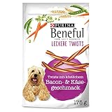 PURINA BENEFUL Leckere Twists Hundeleckerli, Hundesnack mit Bacon- & Käsegeschmack, 6er Pack (6 x 175g)