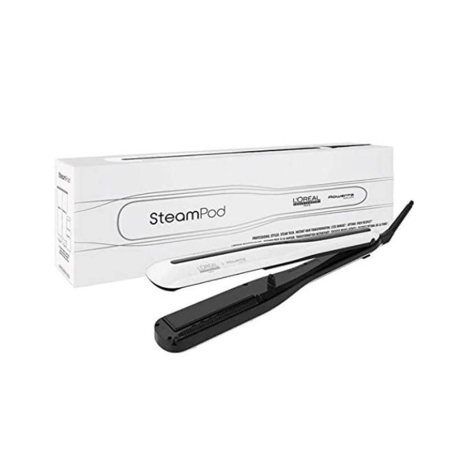 L’Oréal Professionnel, Steampod, Plancha de Pelo Profesional con tecnología a vapor, para un Cabello Liso y Ondas Naturales, Enchufe Europeo, Color Blanco