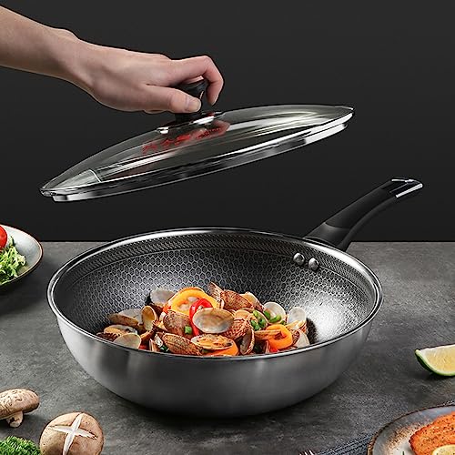 Wok de Acero al Carbono con Base Plana miniatura 5