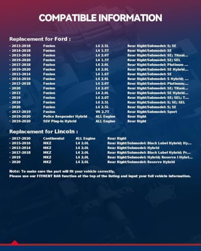 Image of KAX Rear Right Brake Caliper for 2013-2020 Ford Fusion