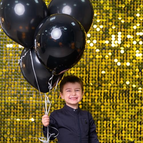 Image of Black Balloons Party Decorations 10 Pack 36 inch Round Halloween Latex Balloons for Black Themed Wedding Graduation Anniversary Birthday Party Backdrop Decorations