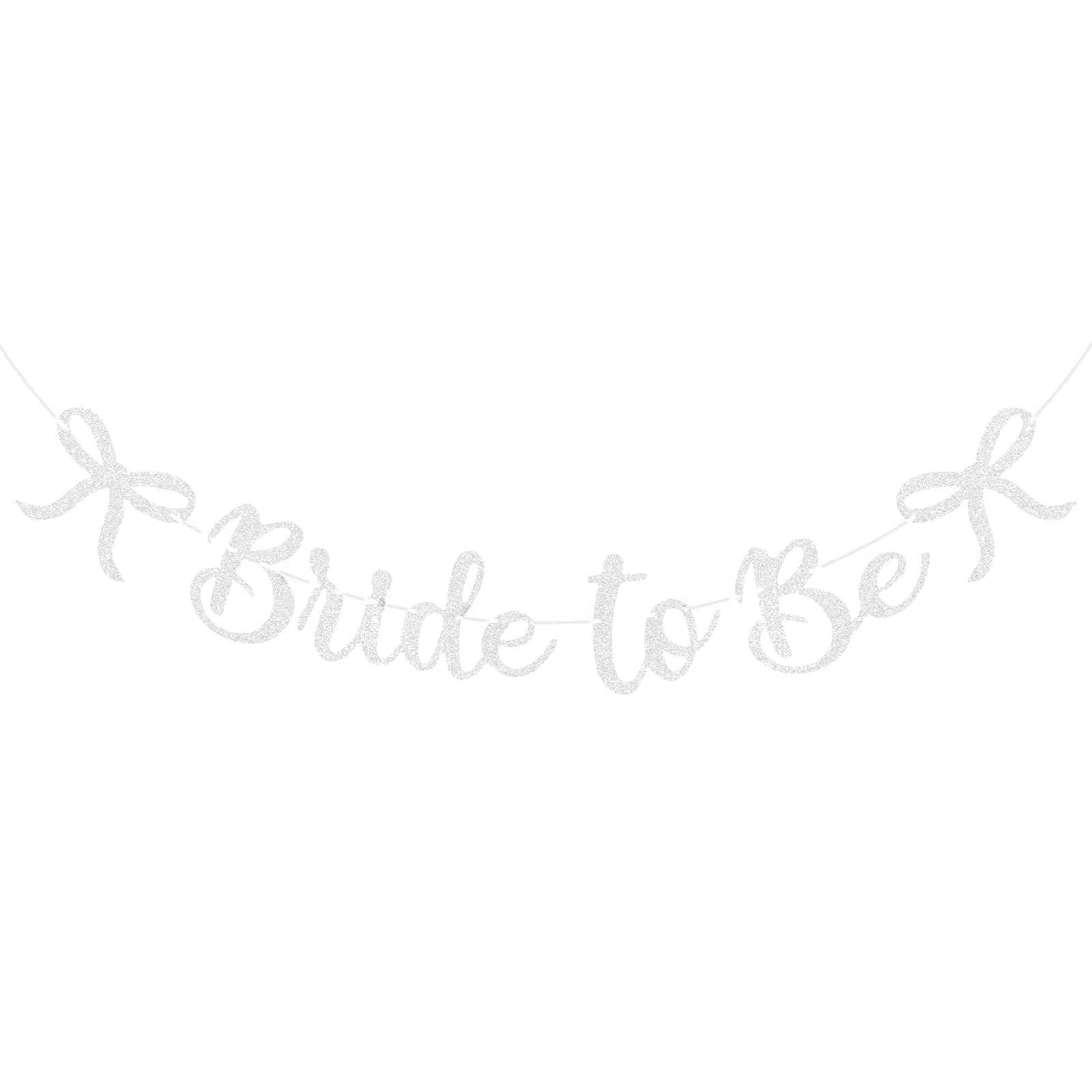 BHSTTNIXP Bride to Be Banner,Glitter Banners with Bow,Bride to Be Banner for Bridal Party Wedding Engagement Decorations,Silver