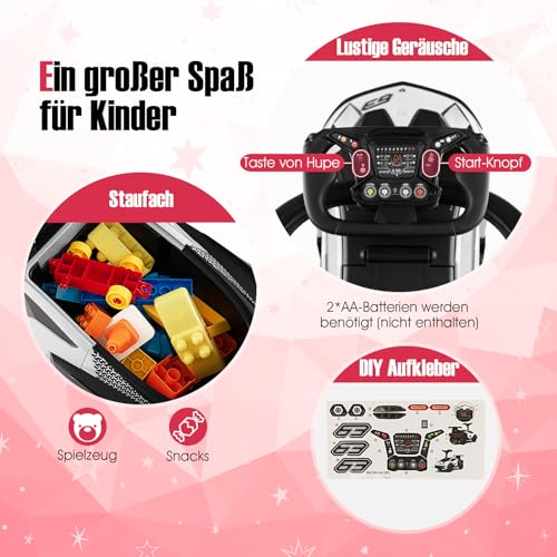 DREAMADE Rutschauto Lamborghini, 3 in 1 Rutschfahrzeug mit Schiebestange, Hupe, Stauraum & Verstellbarer Fußablage, Schiebeauto für Kinder 12-36 Monate – Bild 5