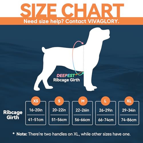 VIVAGLORY Neoprene Schwimmweste Hund, Rettungsweste Hund für Bootfahren, Schwimmweste, Schwimmhilfe & Leichte, S, Blaue Welle